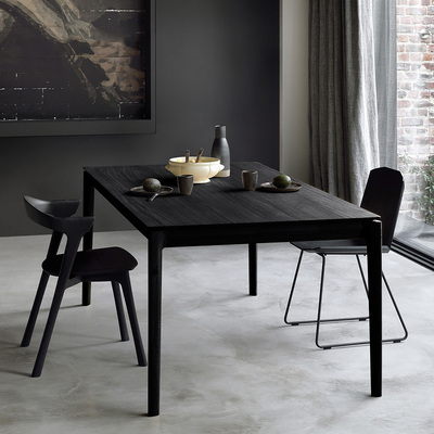 进口/比利时Ethnicraft/橡木实木BOK餐桌黑K