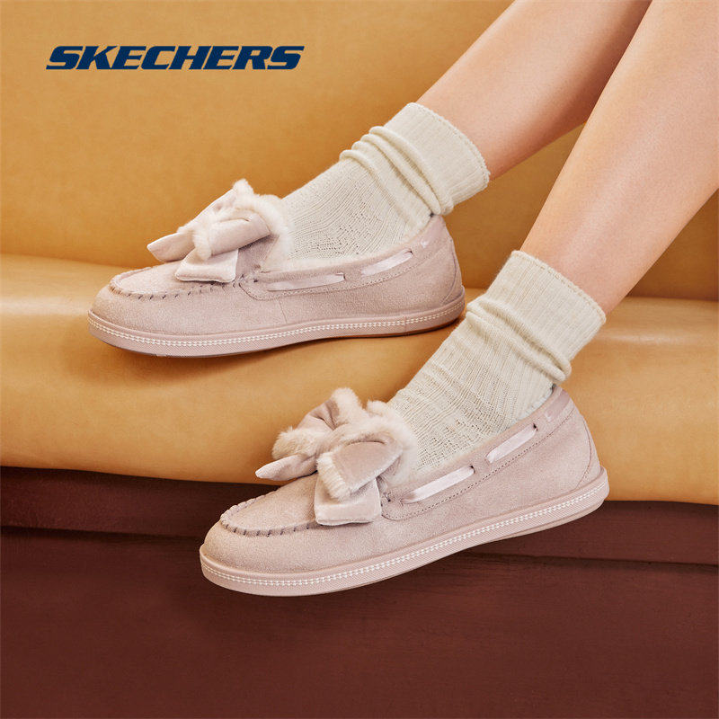 Skechers/斯凯奇奶贝鞋2024秋冬新款女鞋加绒保暖乐福豆豆鞋单鞋,女鞋,乐福鞋（豆豆鞋）,淘宝优惠券,粉丝福利购,淘宝优惠卷