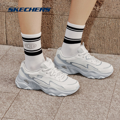 斯凯奇2025年款官网糯米熊男女老爹鞋复古舒适软弹厚底增高运动鞋