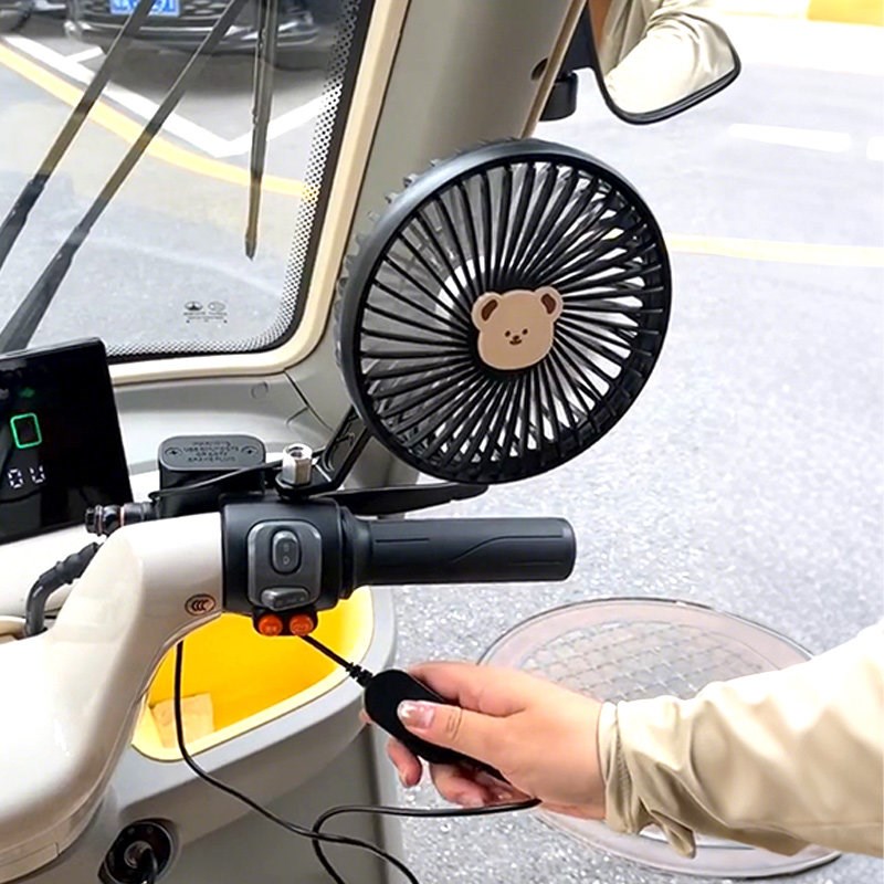速发三轮车风扇可充电小型电风扇封闭电动汽车四轮车失速通用大风