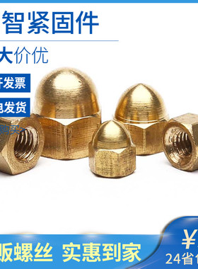 速发M盖型螺母铜螺帽螺丝铜帽盖帽帽球头铜盖母M485M6M铜M10口6折