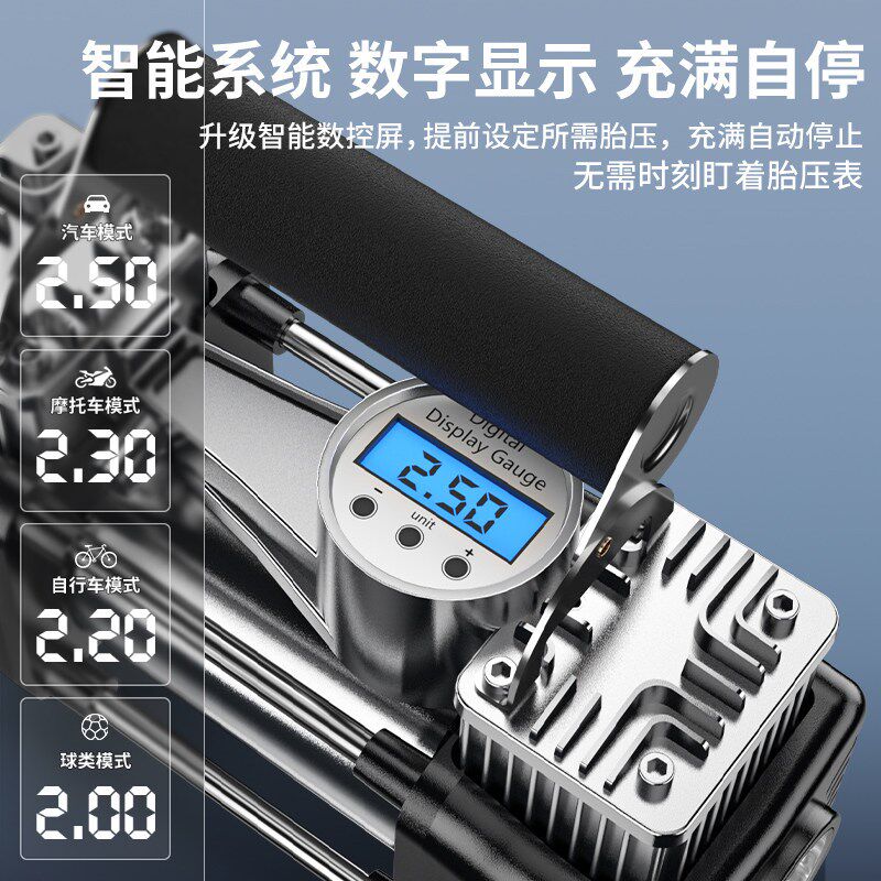 速发车载充气泵便携式车用打气泵汽车用车户外电动打气筒高压冲气