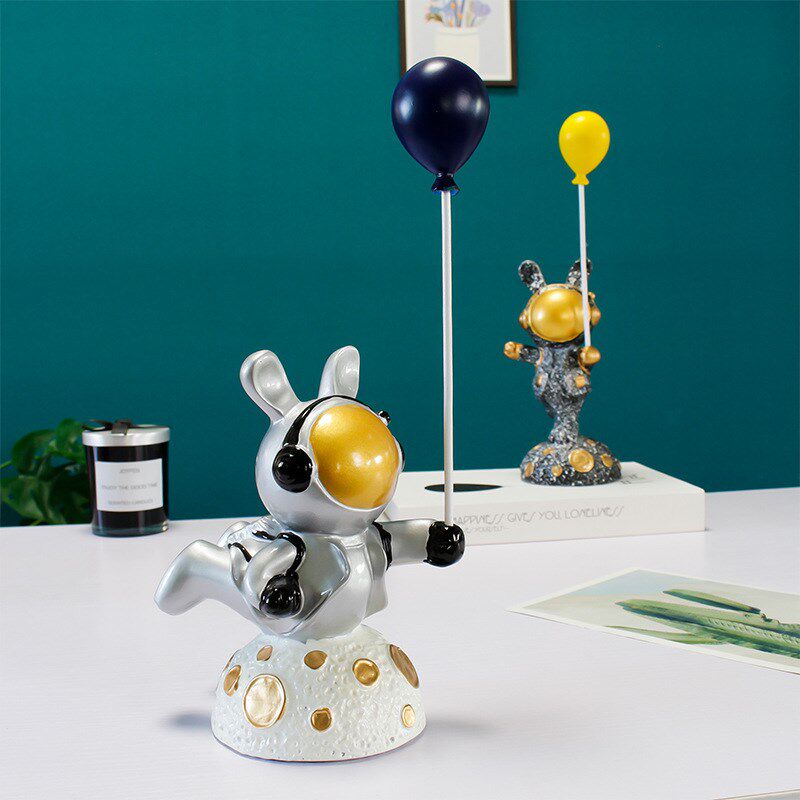 速发创意宇航房小摆件桌面儿空兔客厅电视柜太童员家居装饰品车载