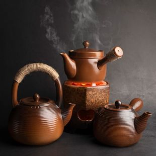 可干烧围炉煮茶侧把壶提梁壶炭火家用茶台电陶炉明火烧水泡茶