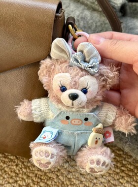 蓝色背带牛仔裙玫玫包挂件可爱雪莉玫女挂饰公仔钥匙扣装饰玩偶