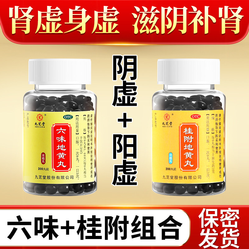 肾阴阳双补九芝堂桂附地黄丸温补肾阳虚六味地黄丸肾阴虚中成药