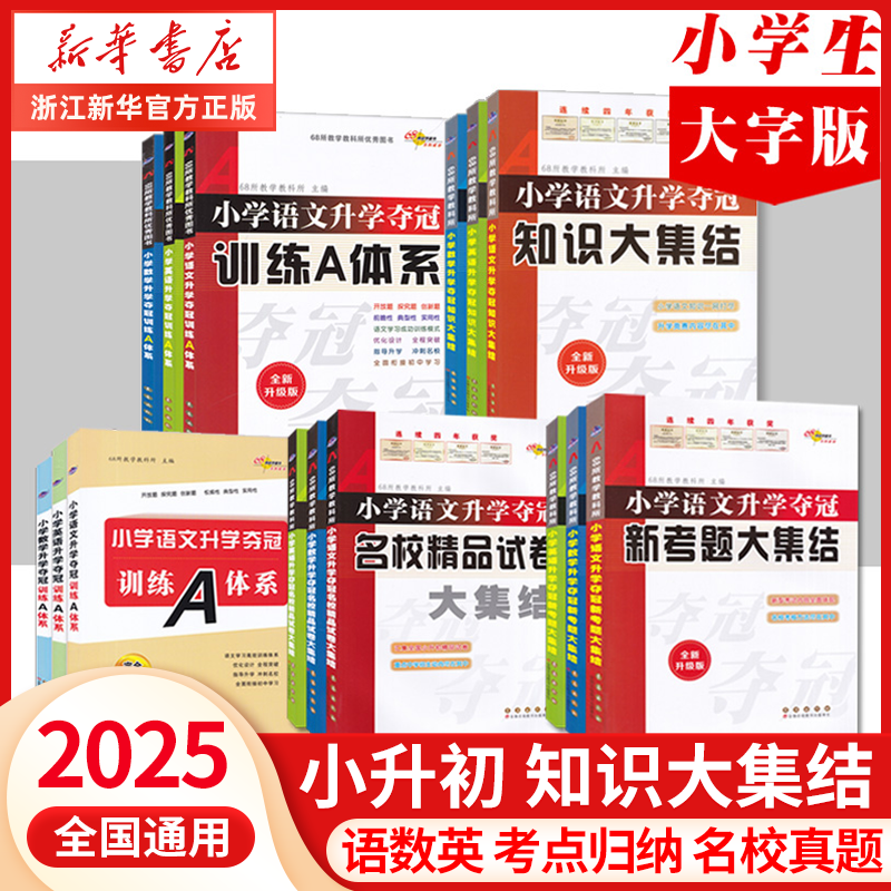 2025新版小学升学夺冠知识大集结语文数学英语小升初复习资料必刷题小升初期末冲刺六年级下册试卷全套68所基础知识手册专项训练