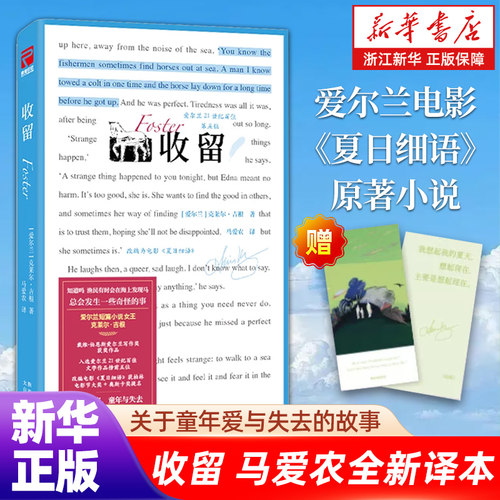 收留 马爱农全新译本 爱尔兰短篇小说女王克莱尔·吉根关于童年爱与失去的故事 电影夏日细语原著 外国经典小说天色已晚
