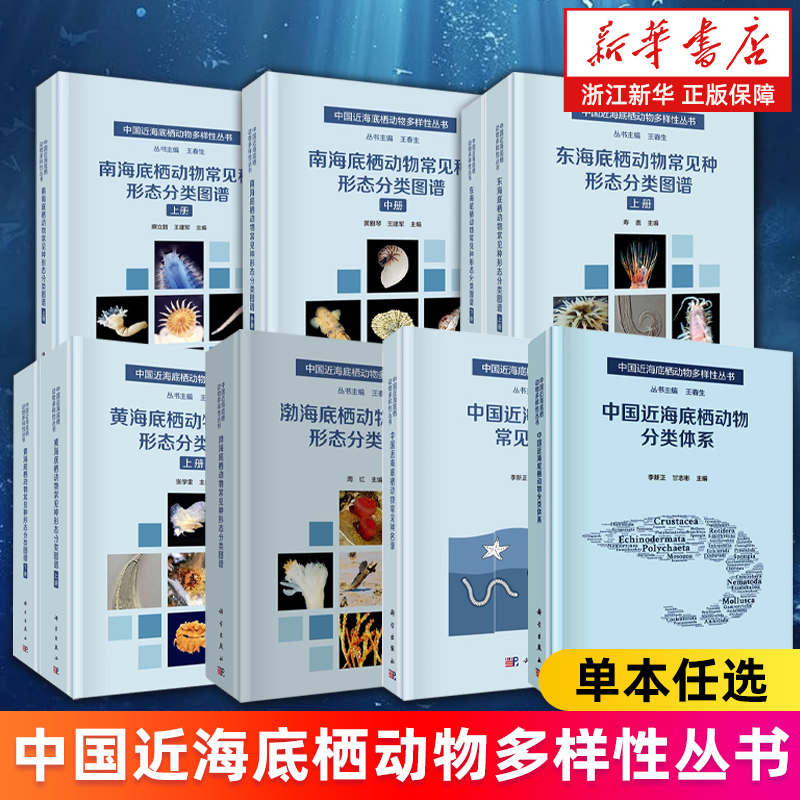 【任选】中国近海底栖动物多样性丛书 分类体系 物常见种名录 渤海黄海东海南海常见种形态分类图谱 新华书店旗舰店官网 正版书籍