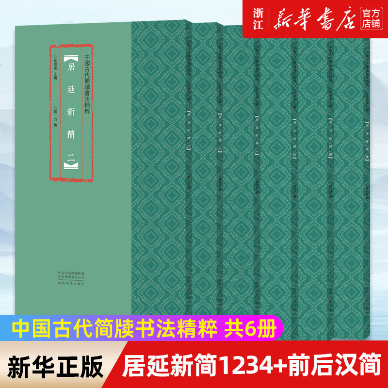 全6册 居延新简1234前后汉简 中国古代简牍书法精粹 古代民间书法练字帖精选放大本高清彩印附注释竹简木板书字帖 河南美术出版社