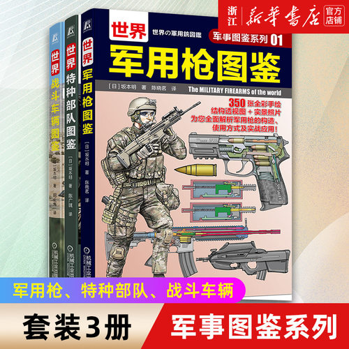 【任选】军事图鉴系列3册 军用枪图鉴+特种部队图鉴+战斗车辆图鉴 青少年的课外科普军事爱好者阅读和收藏读物