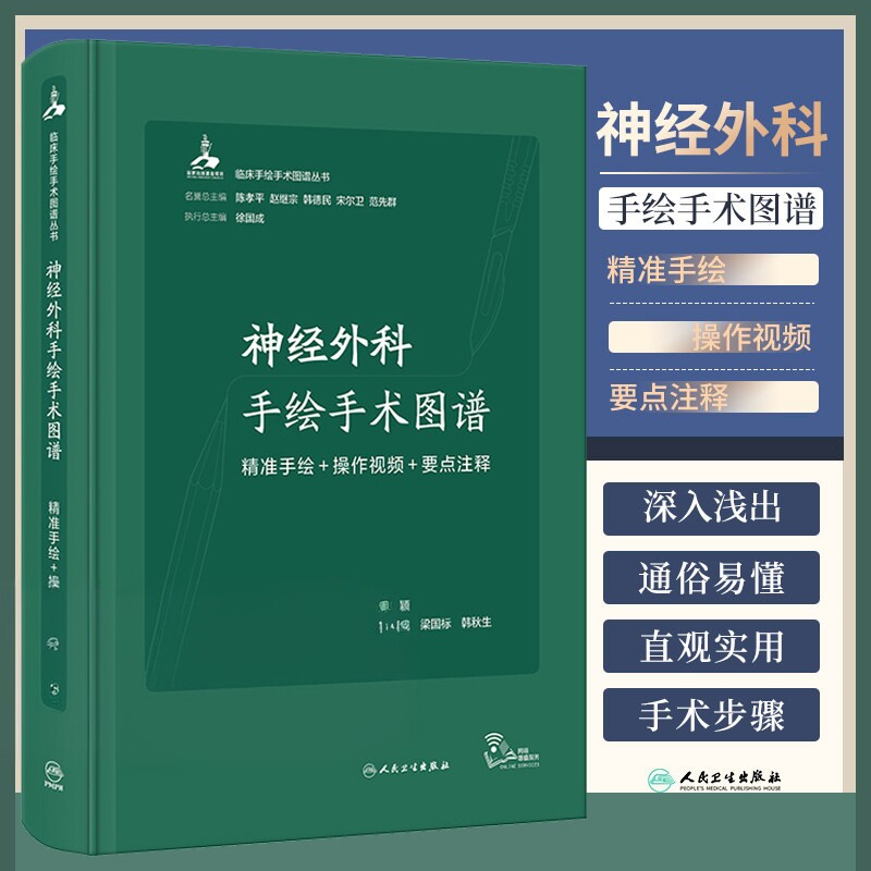 神经外科手绘手术图谱 精准手绘+操作视频+要点注释 徐国成等编 临床手绘手术图谱丛书 常规手术中关键步骤解读 人民卫生出版社