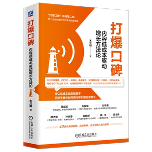 打爆口碑 内容低成本驱动增长方法论 木兰姐 品牌营销内容营销产品营销 营销战略方法案例 企业管理市场营销书籍