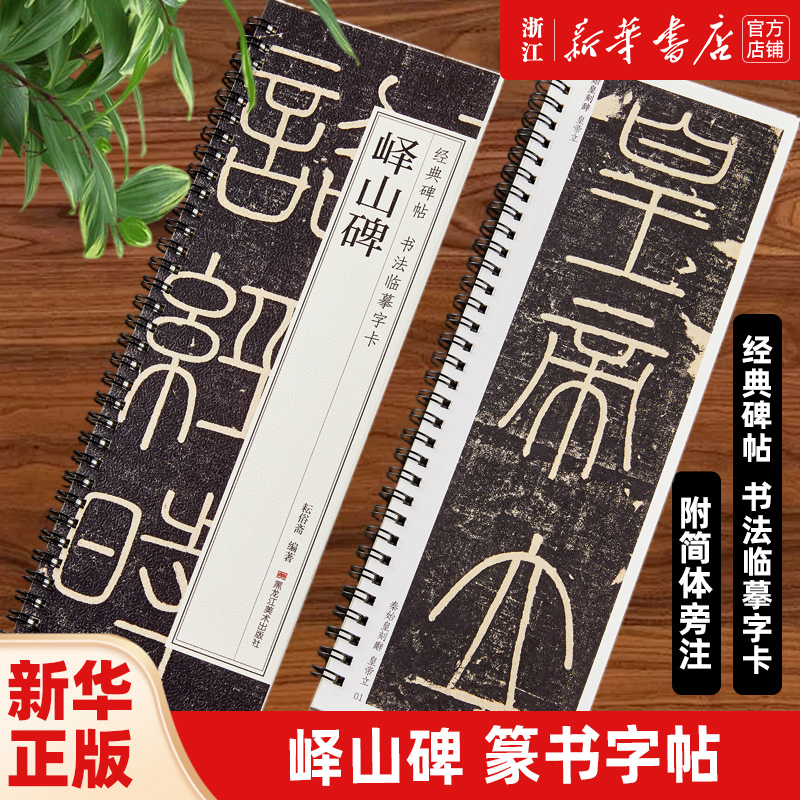 峄山碑 篆书字帖秦代小篆峄山刻石 经典碑帖 书法临摹字卡 附简体旁注 近距离全文原大版 初学者练字毛笔练习入门小字帖 正版