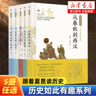 【任选】历史如此有趣系列全5册 从春秋到西汉+从东汉到魏晋+煌煌大唐+赵宋王朝北宋+南宋 跟着夏昆读历史系列 中国通史读物