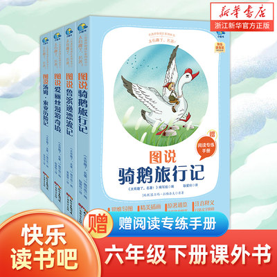 快乐读书吧六年级下册课外阅读书籍全套4册 小学生课外书 鲁滨逊漂流记 骑鹅旅行记 汤姆索亚历险记 爱丽丝漫游奇境