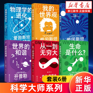 【套装6册】科学大师系列 我的世界观+相对论+生命是什么+从一到无穷大+物理学的进化+世界的和谐 张卜天译本 科普读物 新华正版