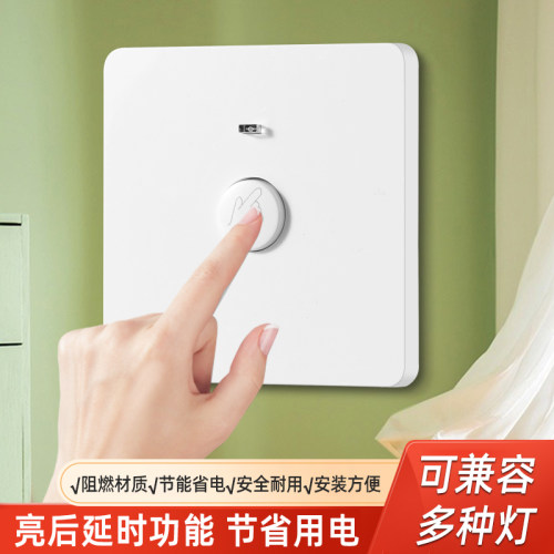 86型暗装两线轻触延时开关楼道物业LED灯感应触摸延时开关面板