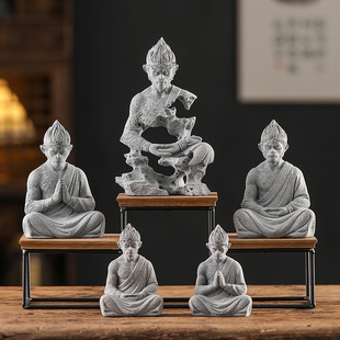 青砂石齐天大圣大胜归来孙悟空鱼缸水族造景茶玩茶宠桌面装饰摆件