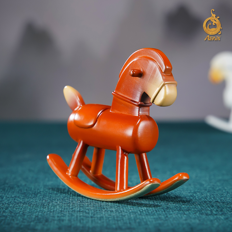黄铜摆件《摇摇马》铜工艺品 家居装饰品生肖马 创意办公室摆件