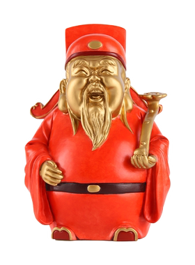 阿三铜艺黄铜《福禄双全》摆件