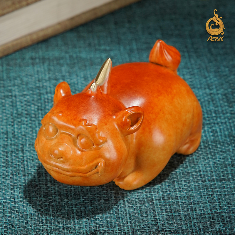 阿三铜艺黄铜貔貅桌面摆件