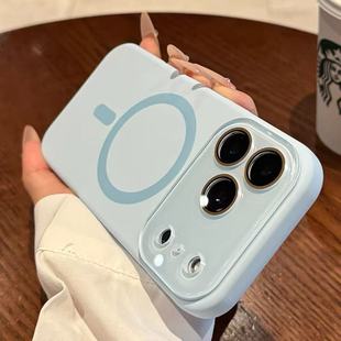 Magsafe磁吸适用苹果17Promax手机壳iPhone16Pro液态硅胶15Pro新款全包14马卡龙情侣13自带镜头膜防摔保护套