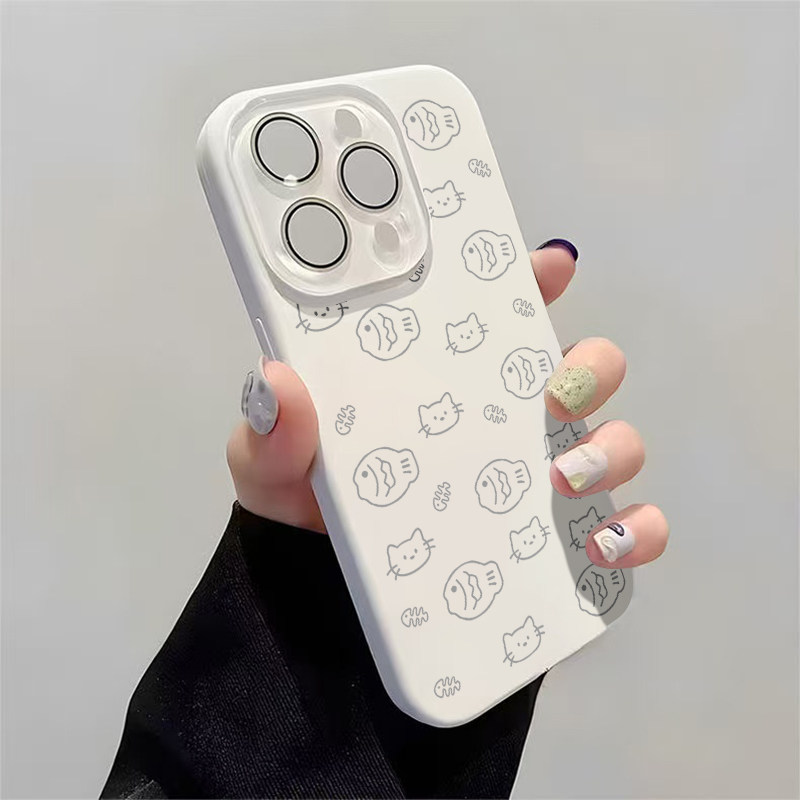 ins小视窗带镜头膜适用苹果16Promax手机壳iPhone15Promax液态硅胶14Pro新款小鱼小猫13可爱卡通12防摔保护套,3C数码配件,手机保护套/壳,淘宝优惠券,粉丝福利购,淘宝优惠卷