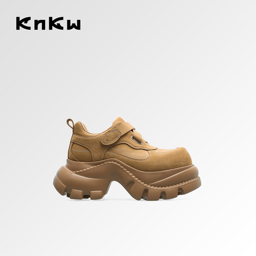 knkw26春季复古老爹厚底小皮鞋