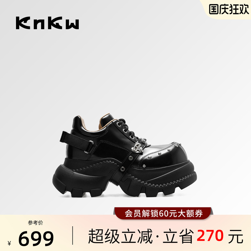 厚底老爹皮鞋增高百搭小皮鞋女