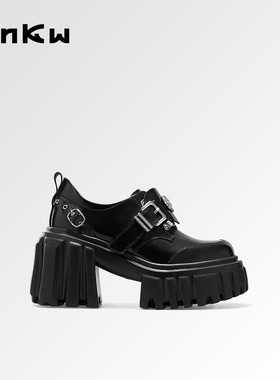 【欧阳娣娣同款】knkw美少女战士9.5CM厚底乐福鞋2025新款小皮鞋