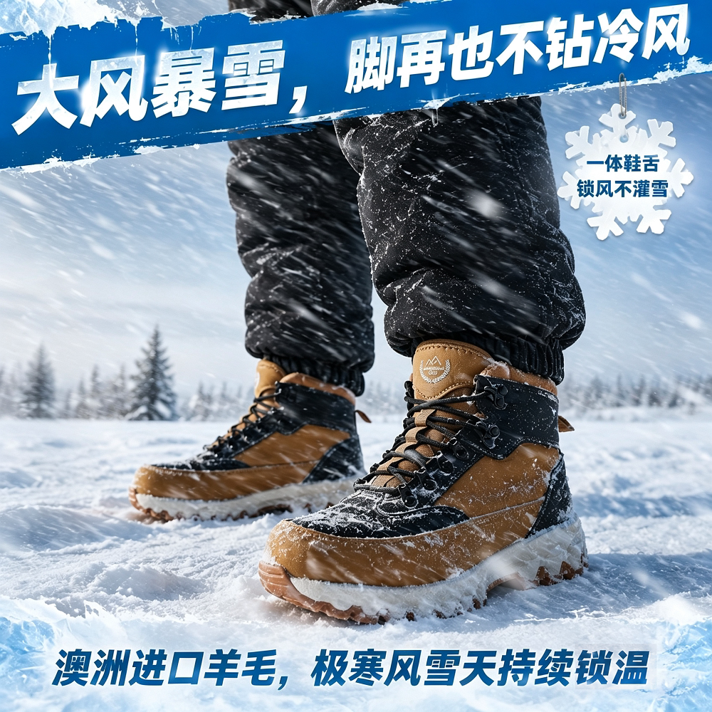 东北厚底雪地靴男女款冬季加厚图片