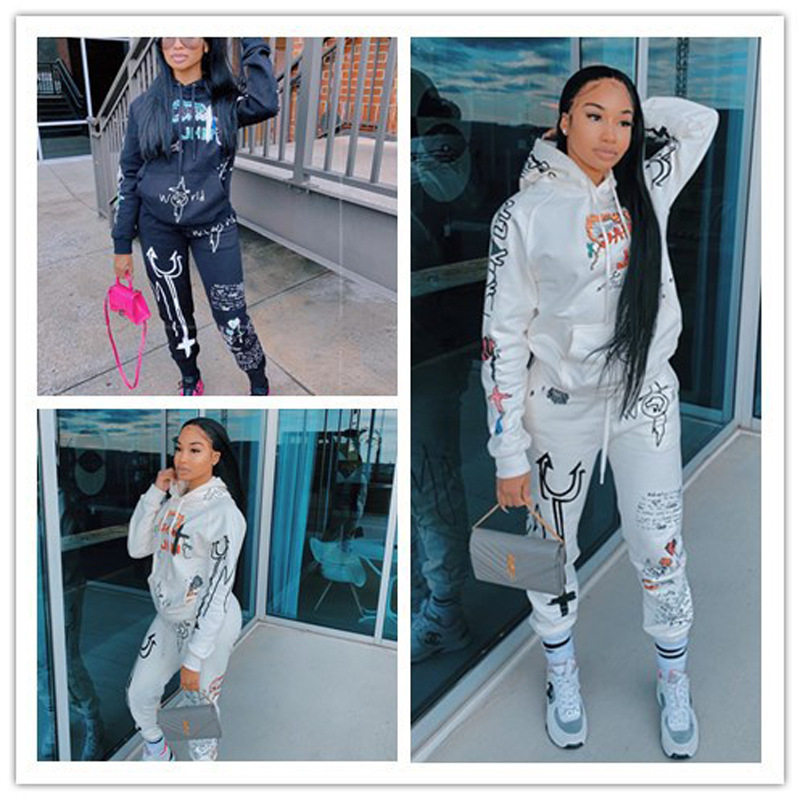 Autumn/Winter Women's Long Sleeve+Pants Hoodie Set女卫衣套装