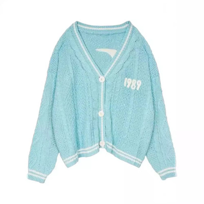 Women's knitted sweater embroidered cardigan sweater女针织衫