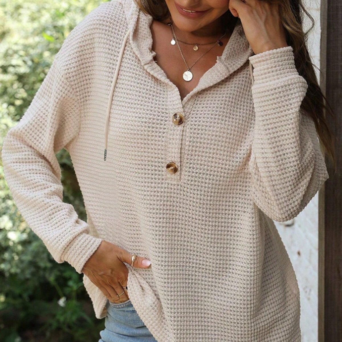 Women hooded loose long sleeved sweatshirt女连帽宽松长袖卫衣
