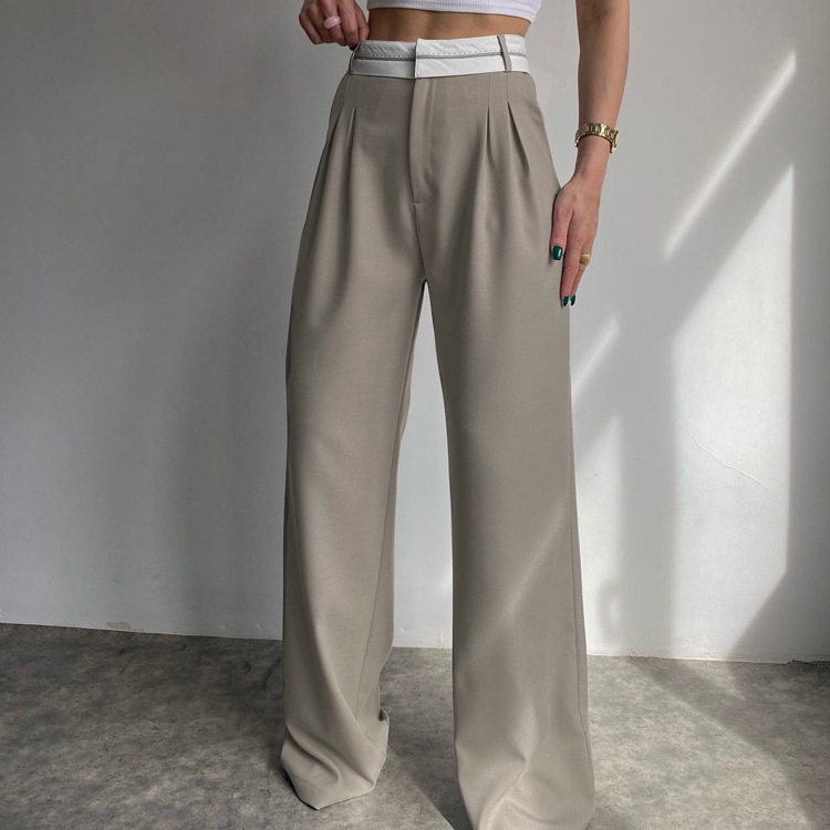 Women's casual pants with a floor hugging feel, suit pants