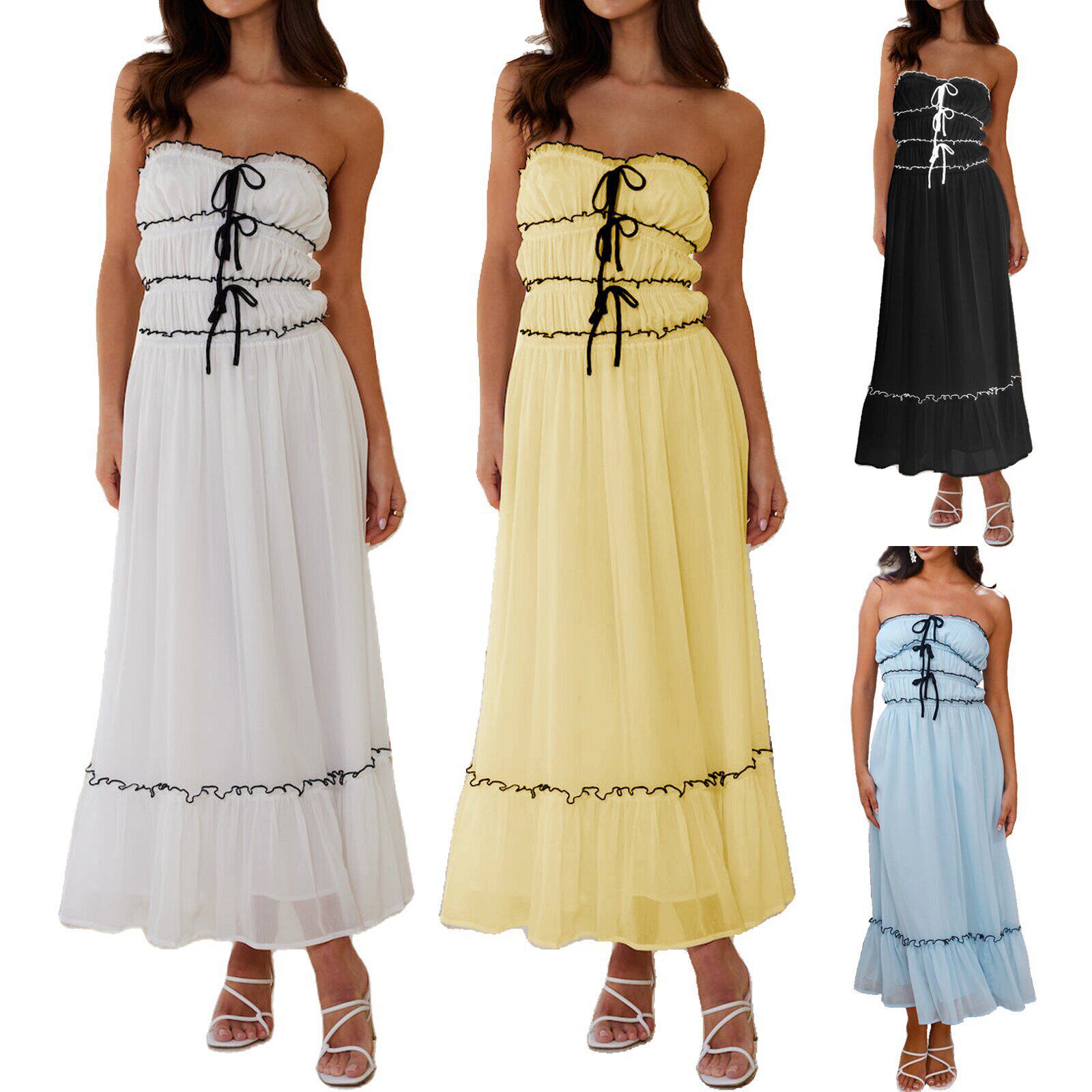 Women sexy off shoulder sleeveless dress女性感露肩无袖连衣裙