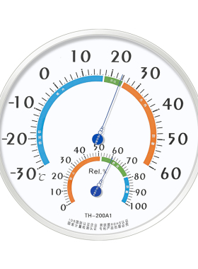 三印高精度机械温湿度计工业仓库壁挂式干湿温度大表盘25CM室内外