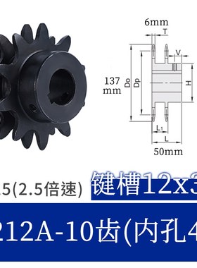 2.5倍速链轮BS25-C212AWESP3.4.5主动轮 C206BC208AC210A倍速链条