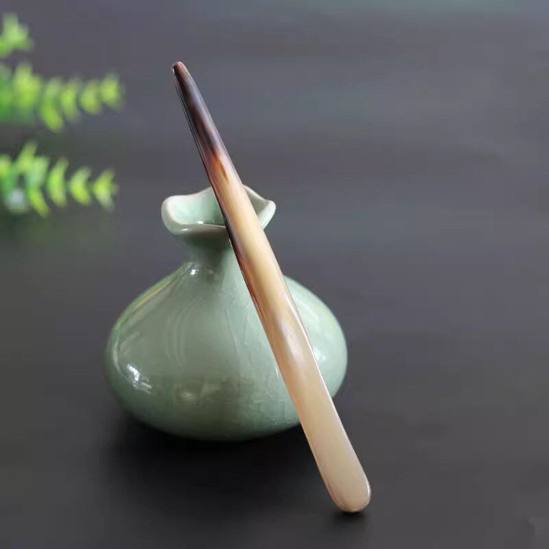 天然白牛角面部按摩棒经络棒瘦脸神器眼部拨筋棒细款半边棒包邮