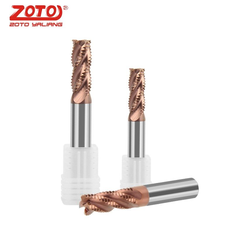 HRC55度粗皮铣刀合金cnc数控刀具键槽3刃4刃钢用钨钢波刃刀波纹刀