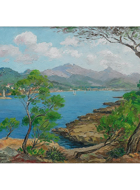 加缪客厅背景墙装饰画印象派