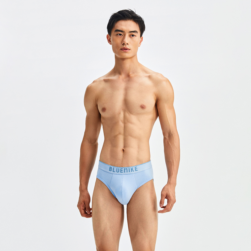 蓝内三角内裤舒适纯棉透气抗菌