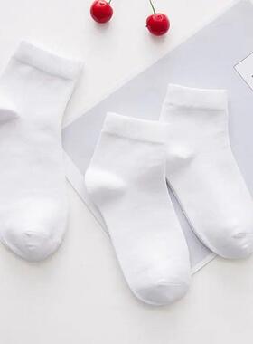 5Prs/lot 1-10Y Solid White Kids Socks for Boys Girls Cott