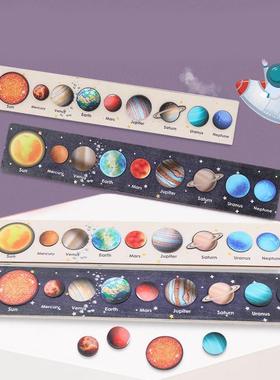 New Montessor Wooden Toys Eght Planets Puzzle Earth Sun So