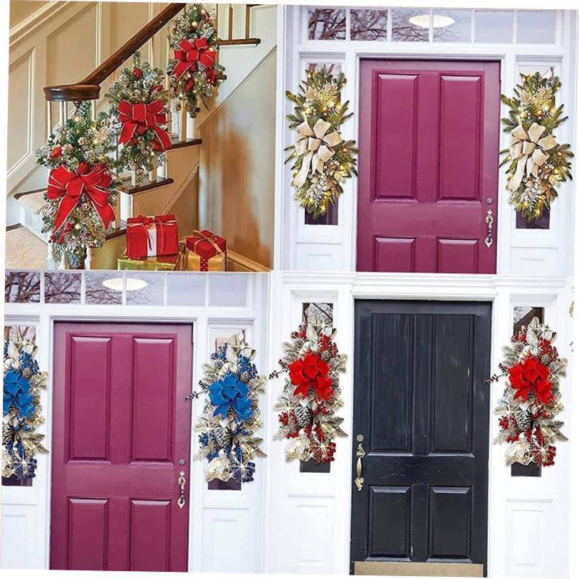 Christmas Wreath Christmas Front Door Window Stairs Wreaths1