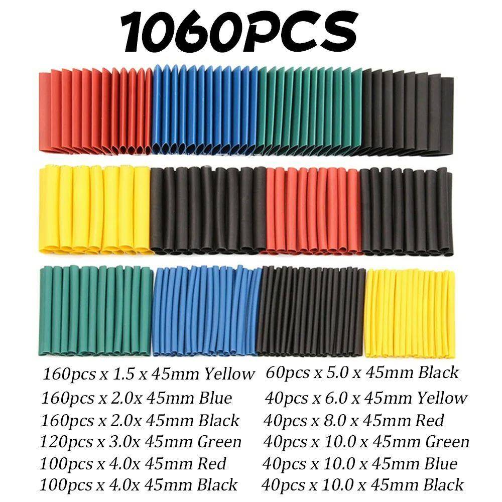 1060/530/127PCS Heat Shrink Tubing kit 2:1 Shrinkable Wire S