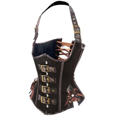 Steampunk PU Leather Corset Top Sexy Bustiers and Corsets La