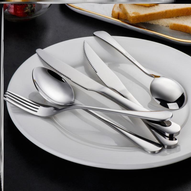 Stainless steel cutlery knife, fork and spoon three piece 1