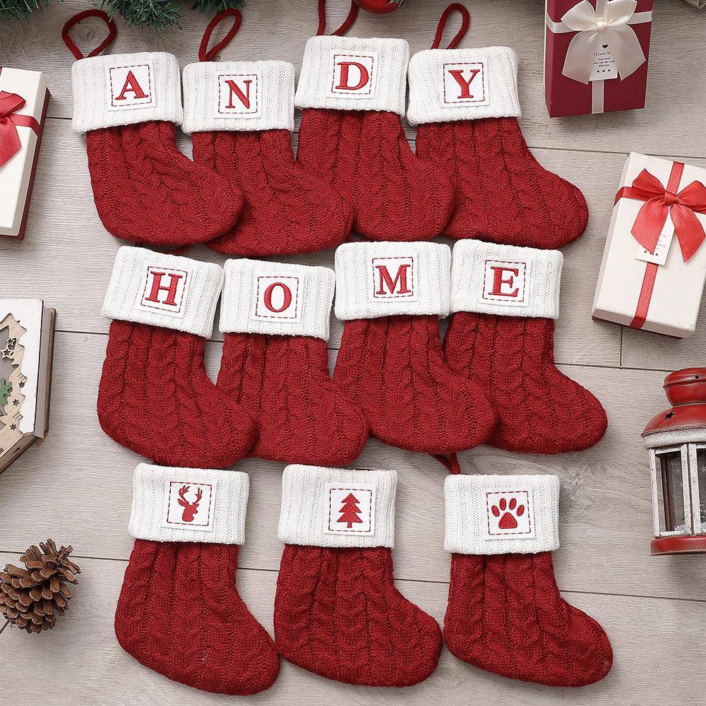 Christmas decorations Candy stockings Christmas tree table